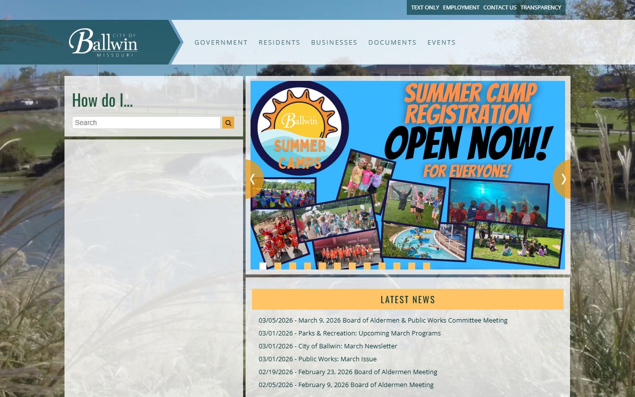 Ballwin official website phone directory and department contacts