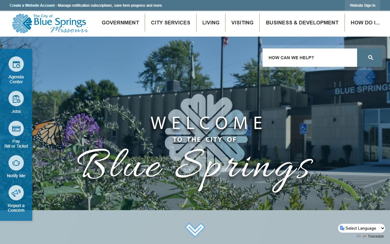 Blue Springs phone directory official city website