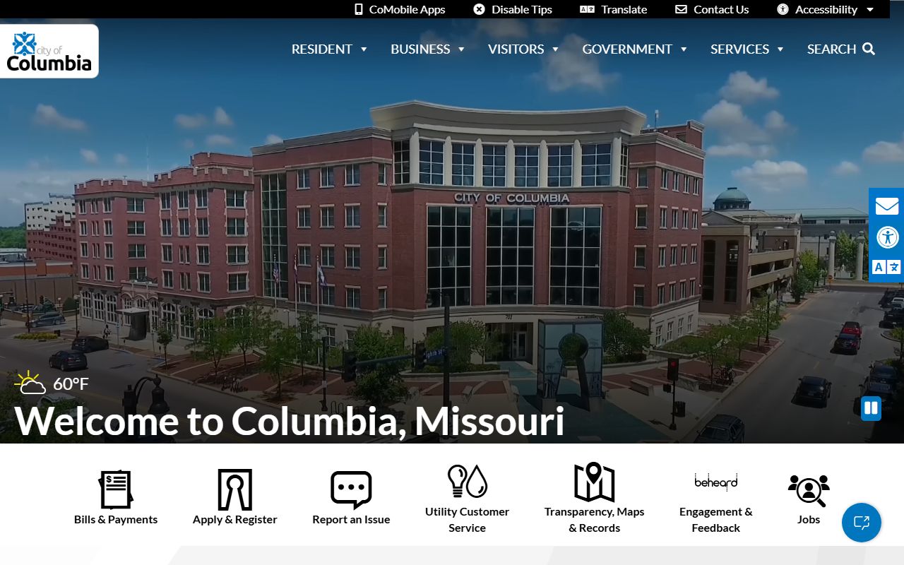 Columbia Missouri official website phone directory