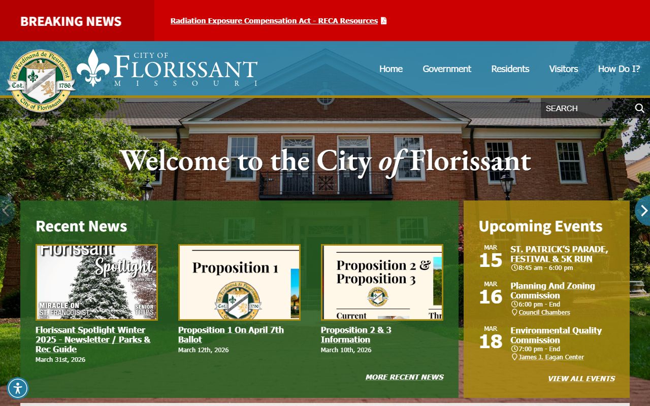 Florissant phone directory official city website