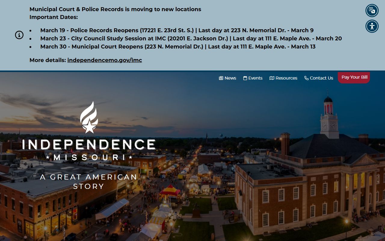 Independence Missouri official website phone directory