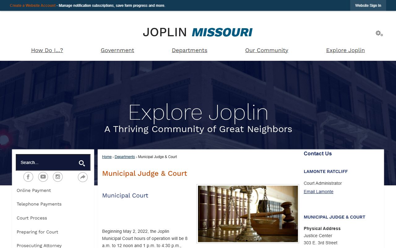 Joplin municipal court phone directory