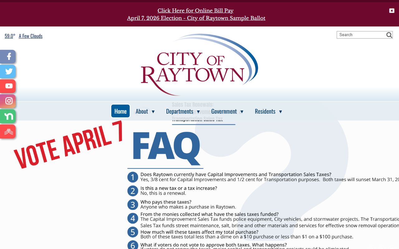 Raytown official website phone directory and city contacts