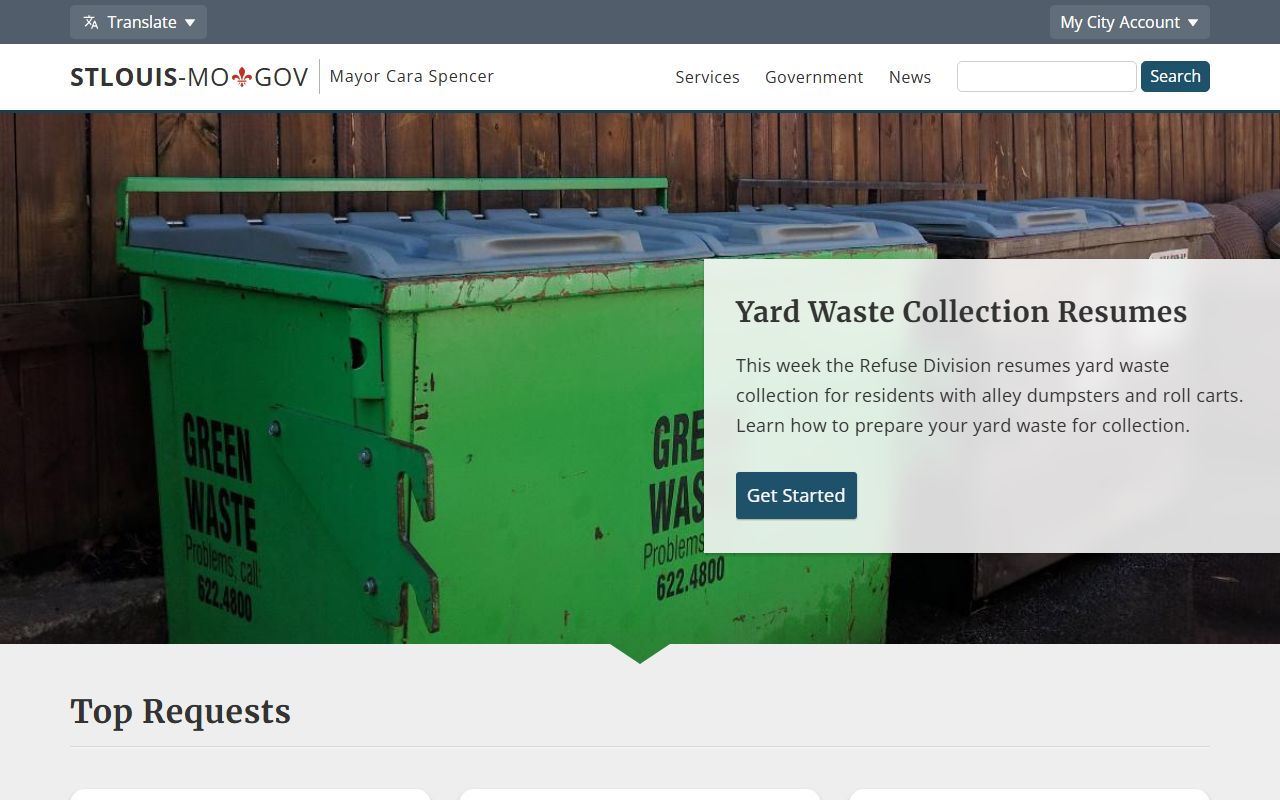 St. Louis City official website phone directory resource