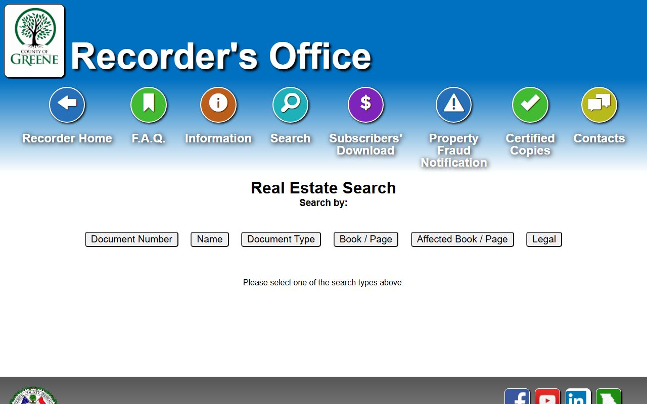 Greene County Missouri phone directory recorder of deeds search