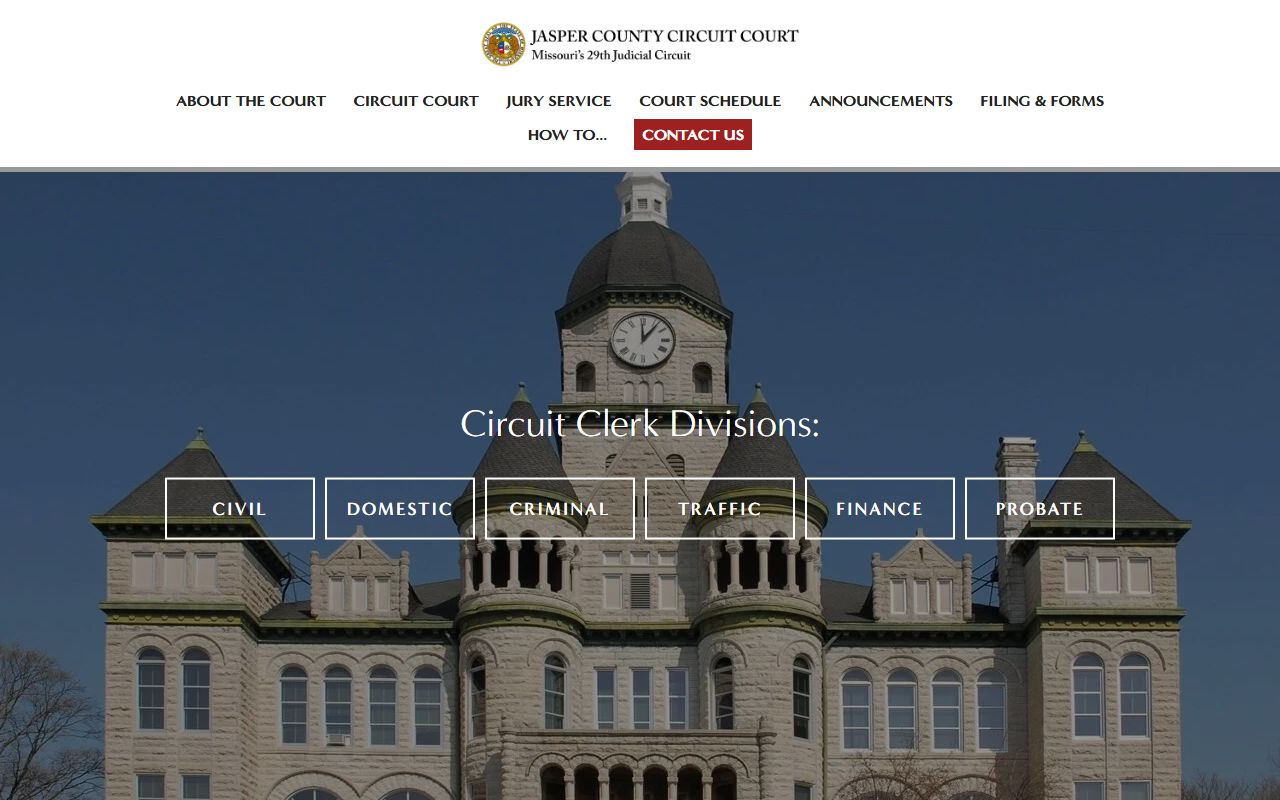 Jasper County Missouri phone directory courts website