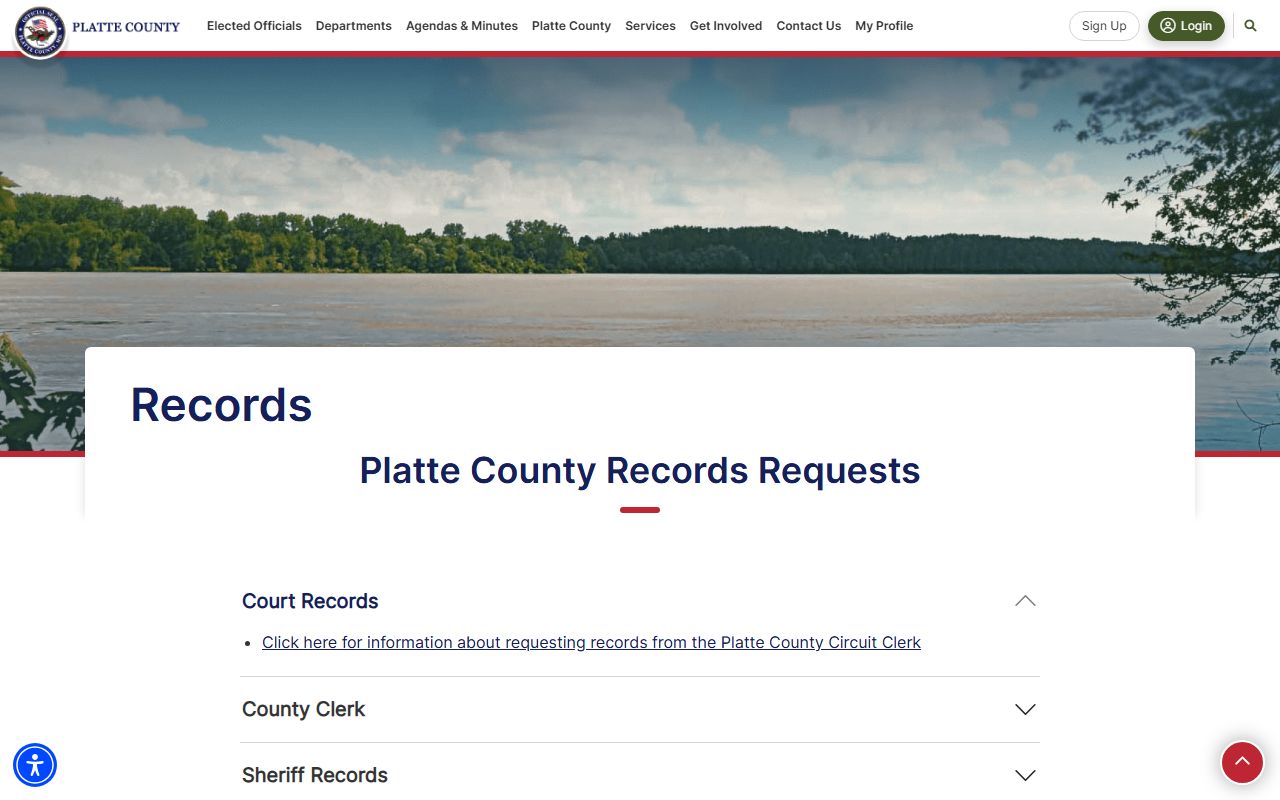 Platte County Missouri phone directory records request page